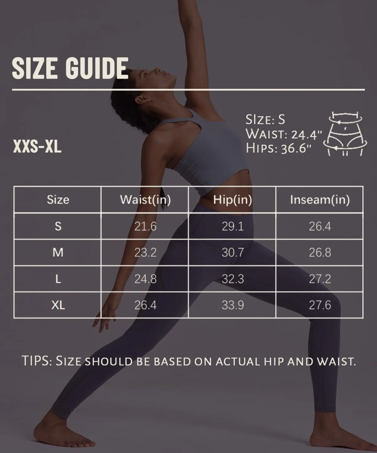 2 Pack Black Leggings with Pockets for Women, Tummy Control Workout High Waisted Yoga Pants