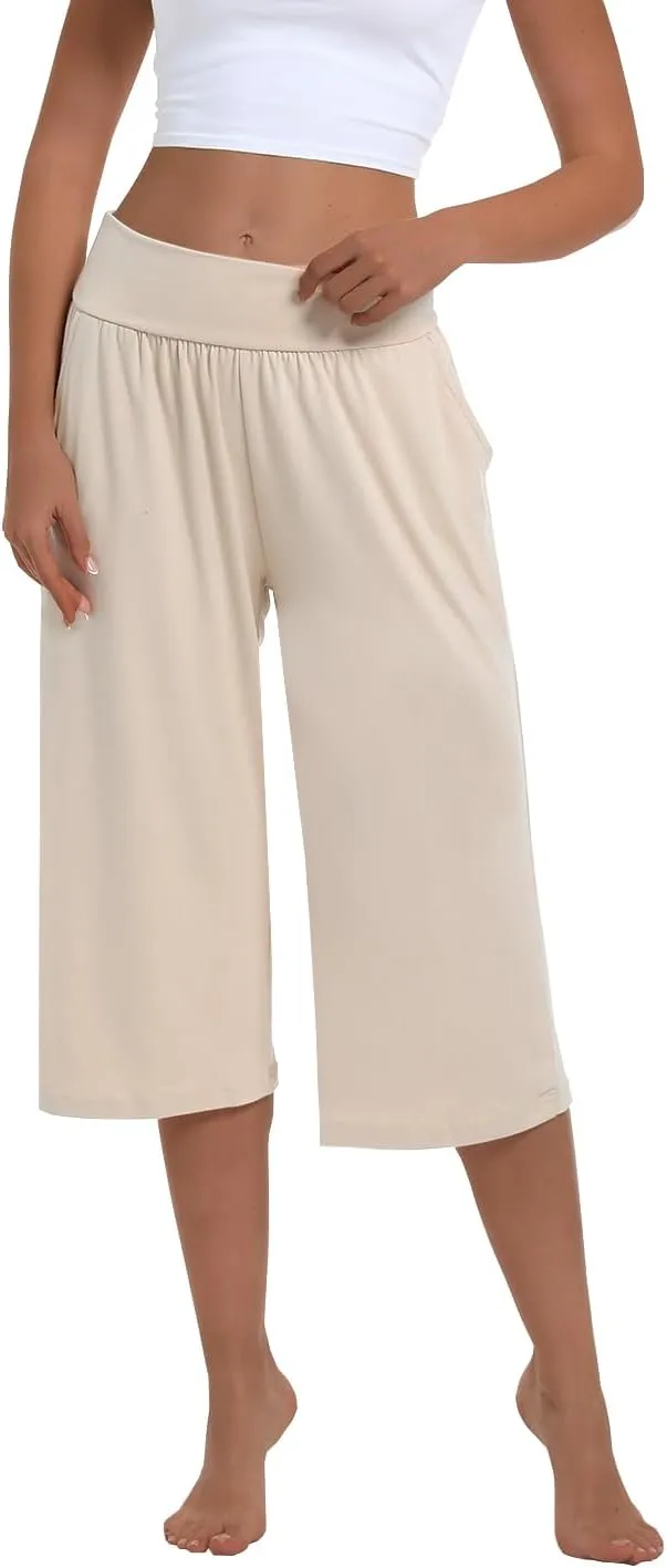 3 Pack Womens Wide Leg Yoga,Casual Wide Leg Yoga Pants Loose Soft Pajamas with Pockets Sweatpants