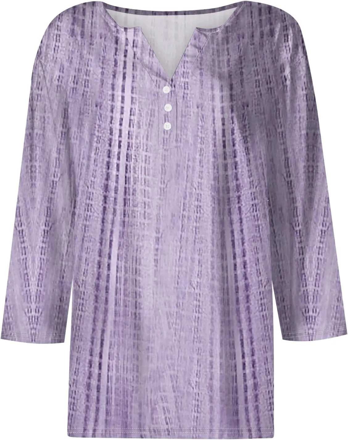 3/4 Length Sleeve Womens Tops Henley Neck 2025 Summer Shirts Three Quarter Sleeve Petite Tshirts