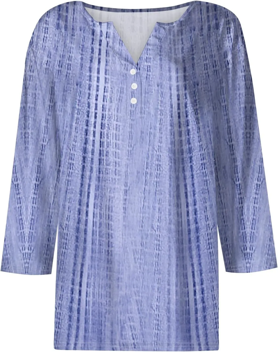 3/4 Length Sleeve Womens Tops Henley Neck 2025 Summer Shirts Three Quarter Sleeve Petite Tshirts