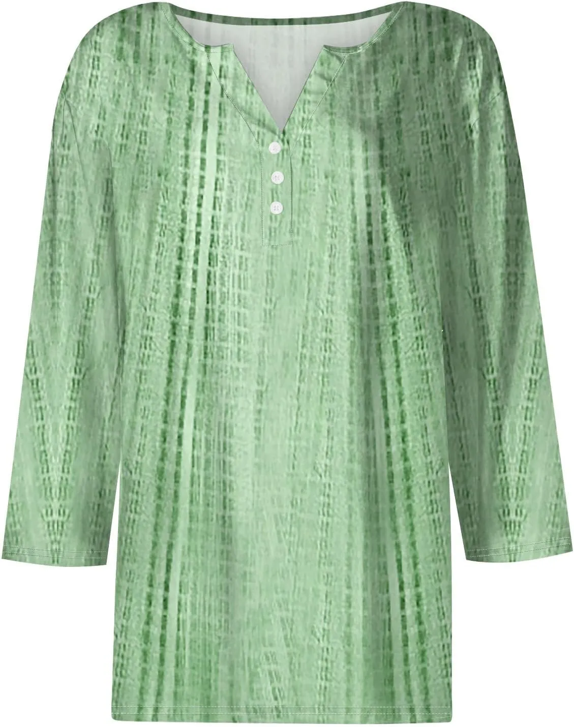 3/4 Length Sleeve Womens Tops Henley Neck 2025 Summer Shirts Three Quarter Sleeve Petite Tshirts