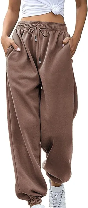 ADJHDFH Women's Bottom Sweatpants Joggers Pants Workout High Waisted Yoga Pants with Pockets Comfortable Sweatpants