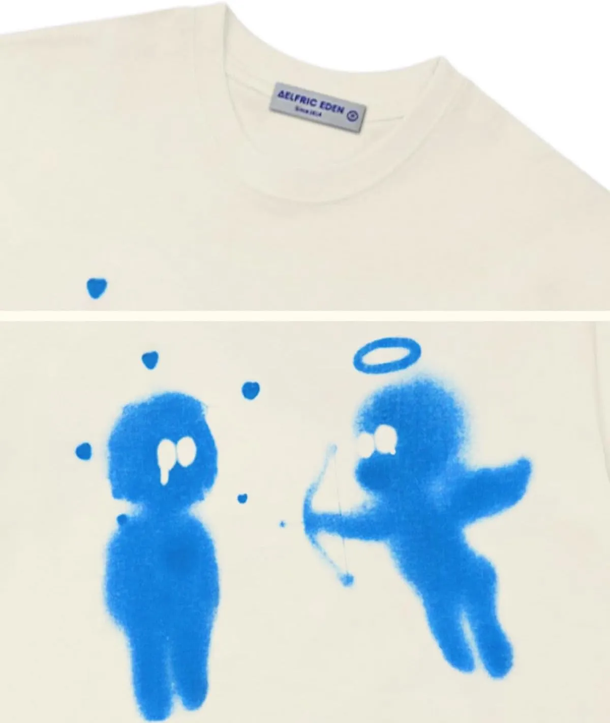 Aelfric Eden Mens Graphic Tees Cupid’s Love Arrow Oversized Tshirt Print Unisex Tee Y2K Causal Streetwear Tops