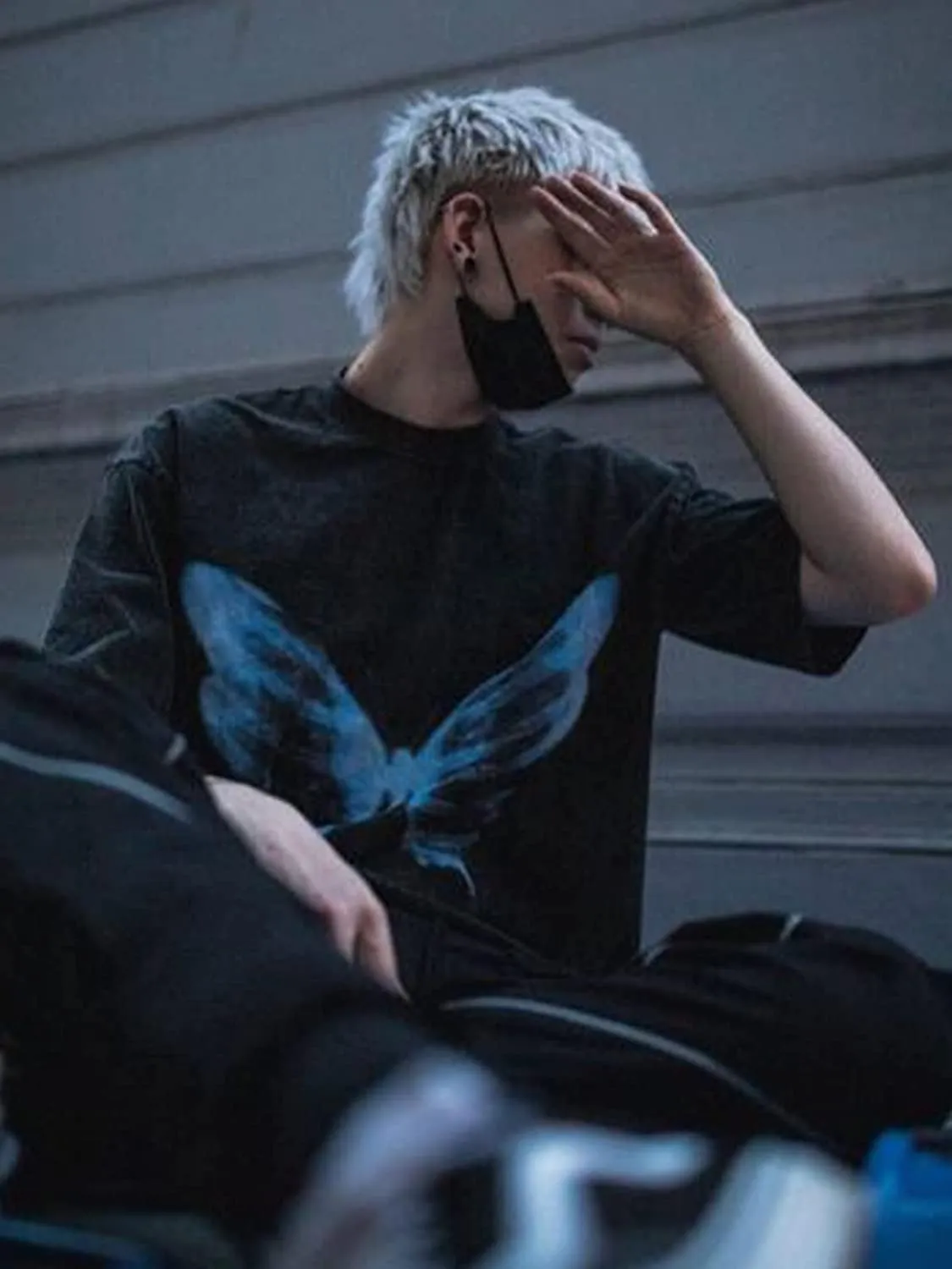 Aelfric Eden Mens Oversized T Shirts Tees Butterfly Print Crew Neck Cotton Tops Streetwear Casual Shirt