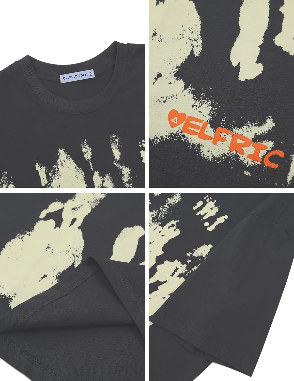 Aelfric Eden Oversized Graphic Tees Unisex Graffiti Print Shirts Inkjet Tee Top