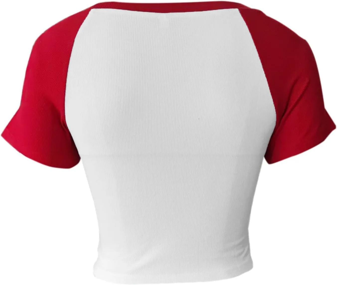 Avanova Women Graphic Raglan Short Sleeve Crop Top Color Block Crewneck Baby Tee Shirt