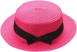 Baby Sun Hat Bowknot Straw Hats Kids Boys Girls Bucket Hat Boater Summer Sun Beach Panama Hat 20s Costume