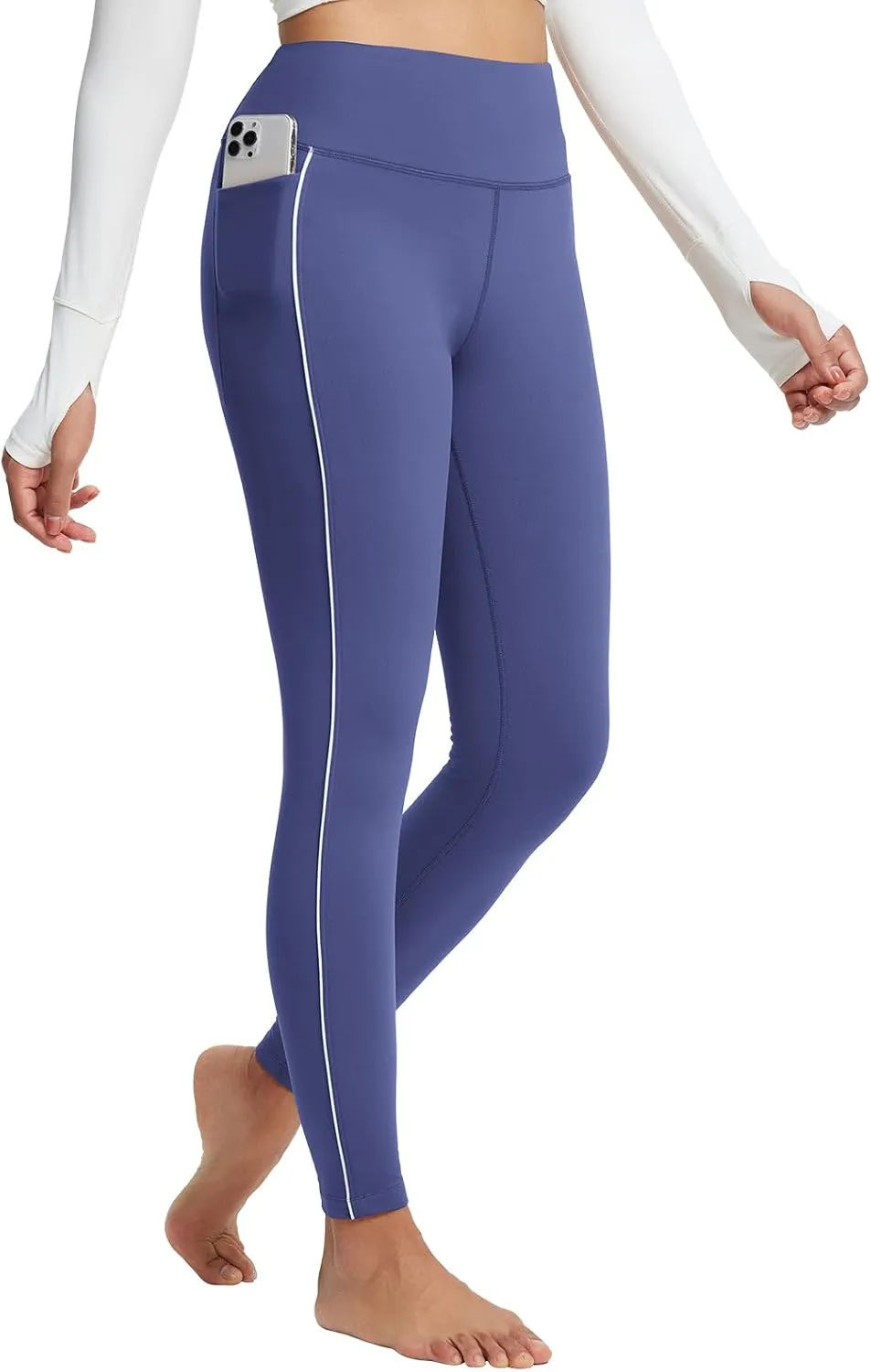 baleaf Women's Fleece Lined Leggings Thermal Warm Winter Tights with Pockets High Waisted Yoga Pants