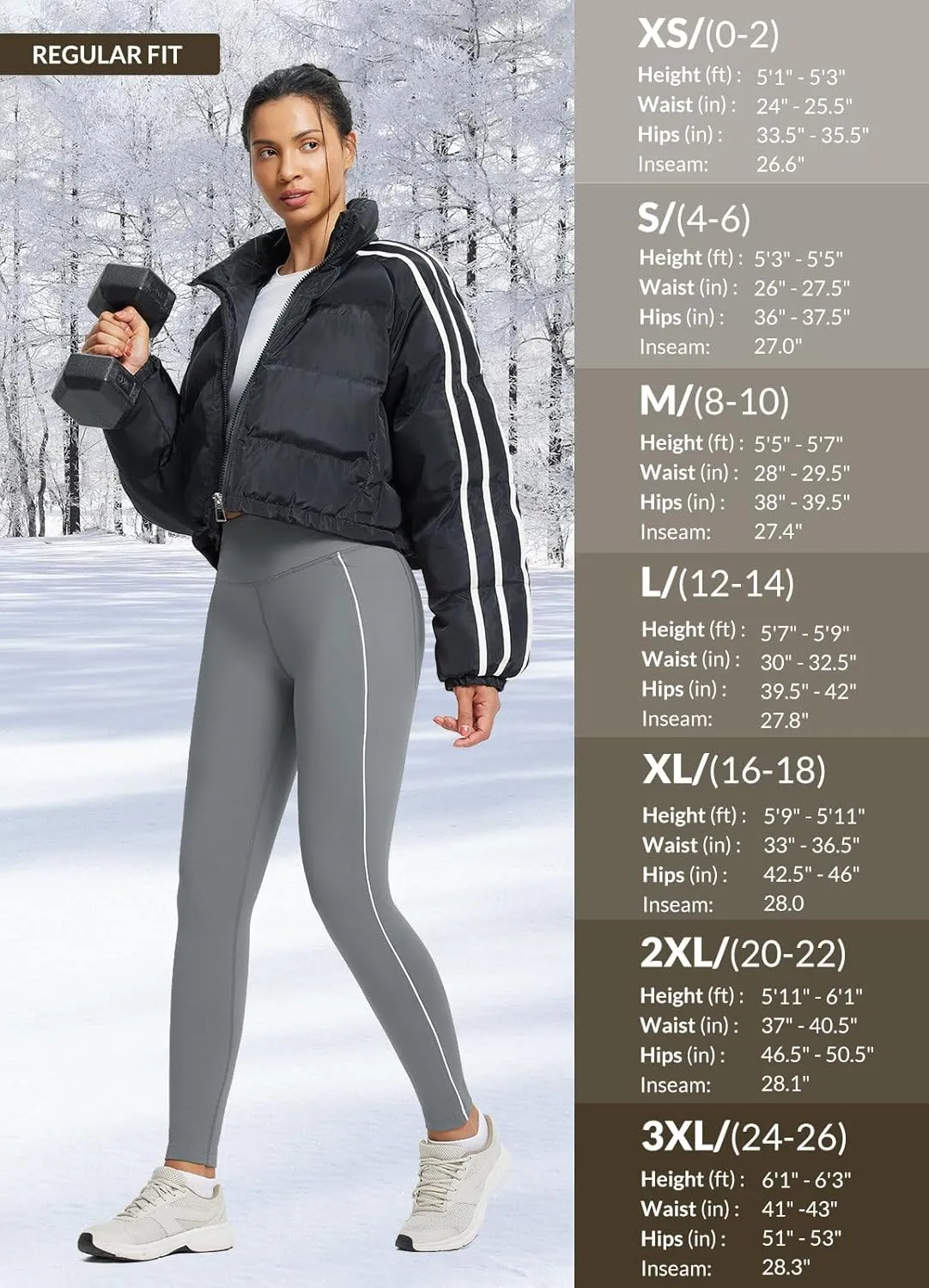 baleaf Women's Fleece Lined Leggings Thermal Warm Winter Tights with Pockets High Waisted Yoga Pants