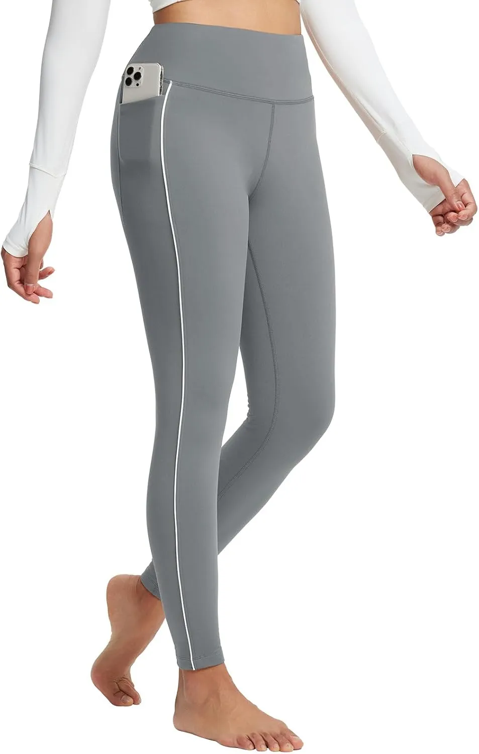 baleaf Women's Fleece Lined Leggings Thermal Warm Winter Tights with Pockets High Waisted Yoga Pants
