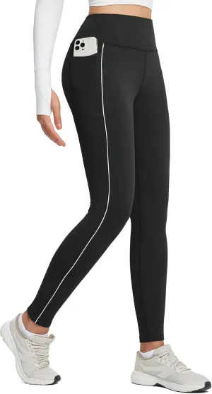 baleaf Women's Fleece Lined Leggings Thermal Warm Winter Tights with Pockets High Waisted Yoga Pants