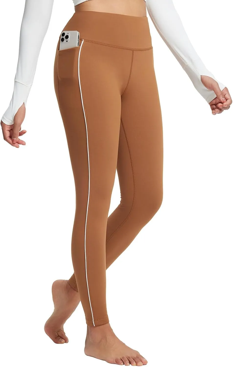 baleaf Women's Fleece Lined Leggings Thermal Warm Winter Tights with Pockets High Waisted Yoga Pants