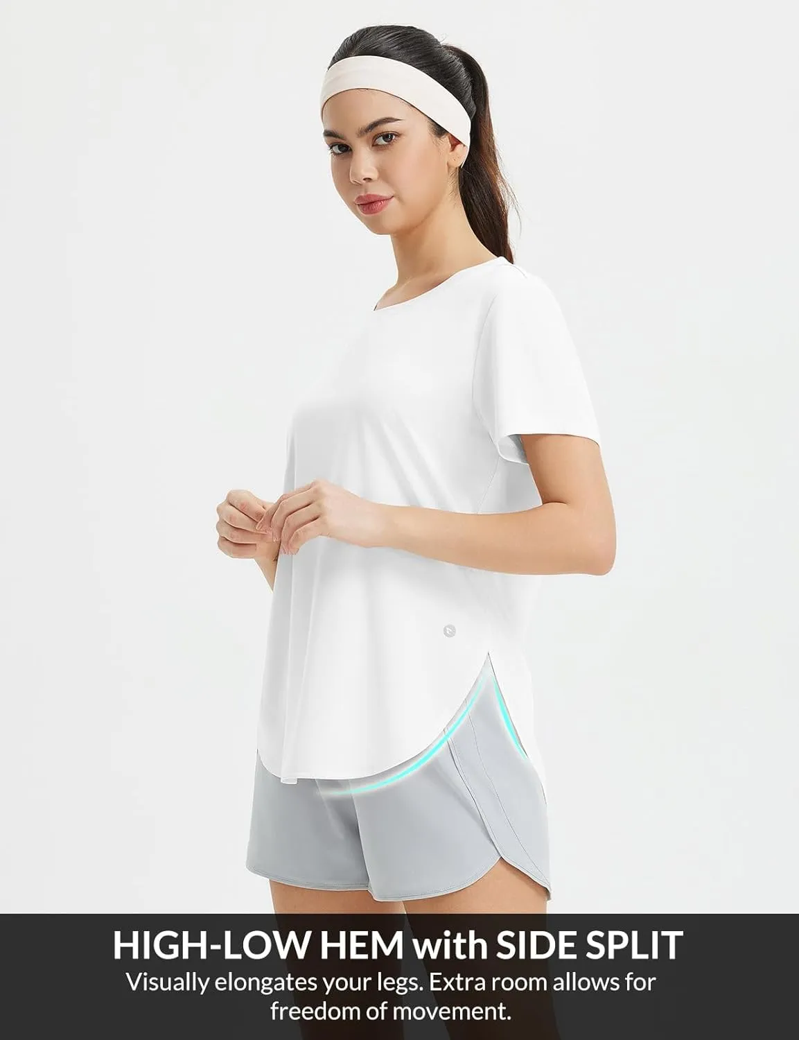 baleaf Women's Short Sleeve Workout Tops Athletic Running Shirts Quick Dry T-Shirts Loose Fit Gym Yoga Tee UPF 50 