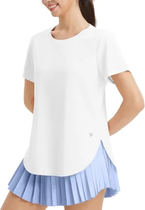 baleaf Women's Short Sleeve Workout Tops Athletic Running Shirts Quick Dry T-Shirts Loose Fit Gym Yoga Tee UPF 50 