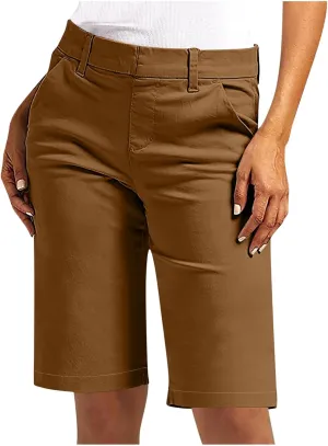 Bermuda Shorts for Women Casual High Waisted Chino Shorts Straight Leg Hiking Vacation Outfits 2025 Summer Trendy