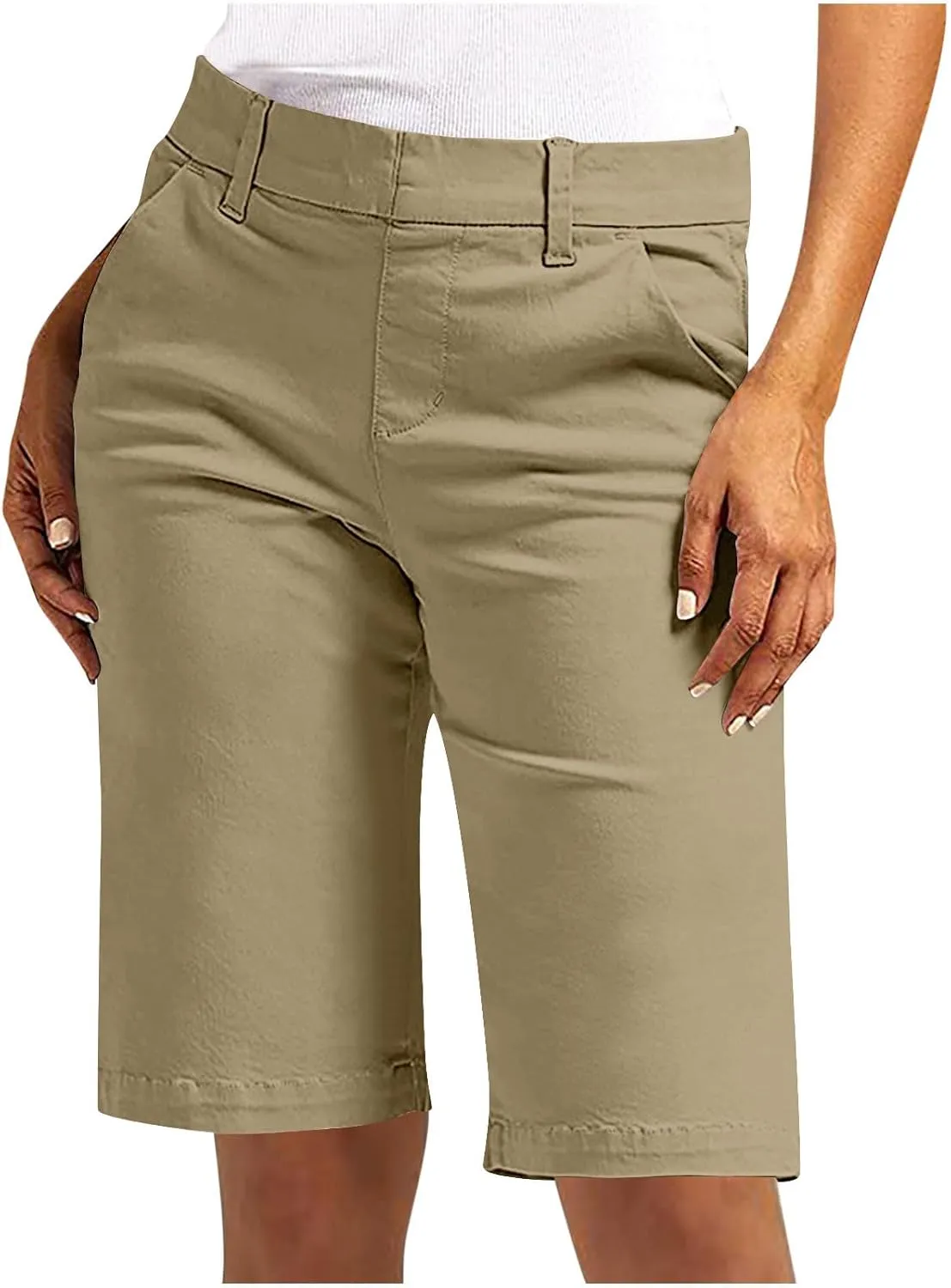 Bermuda Shorts for Women Casual High Waisted Chino Shorts Straight Leg Hiking Vacation Outfits 2025 Summer Trendy