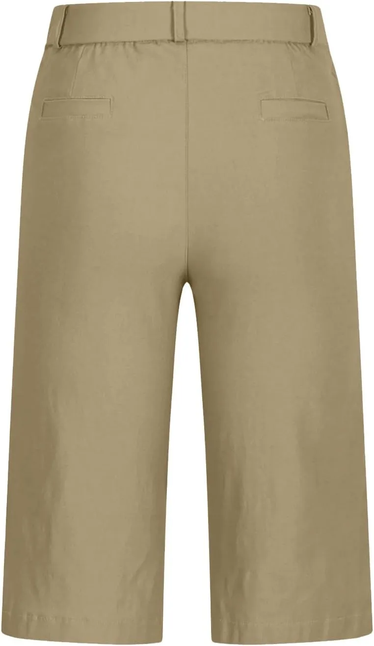 Bermuda Shorts for Women Casual High Waisted Chino Shorts Straight Leg Hiking Vacation Outfits 2025 Summer Trendy