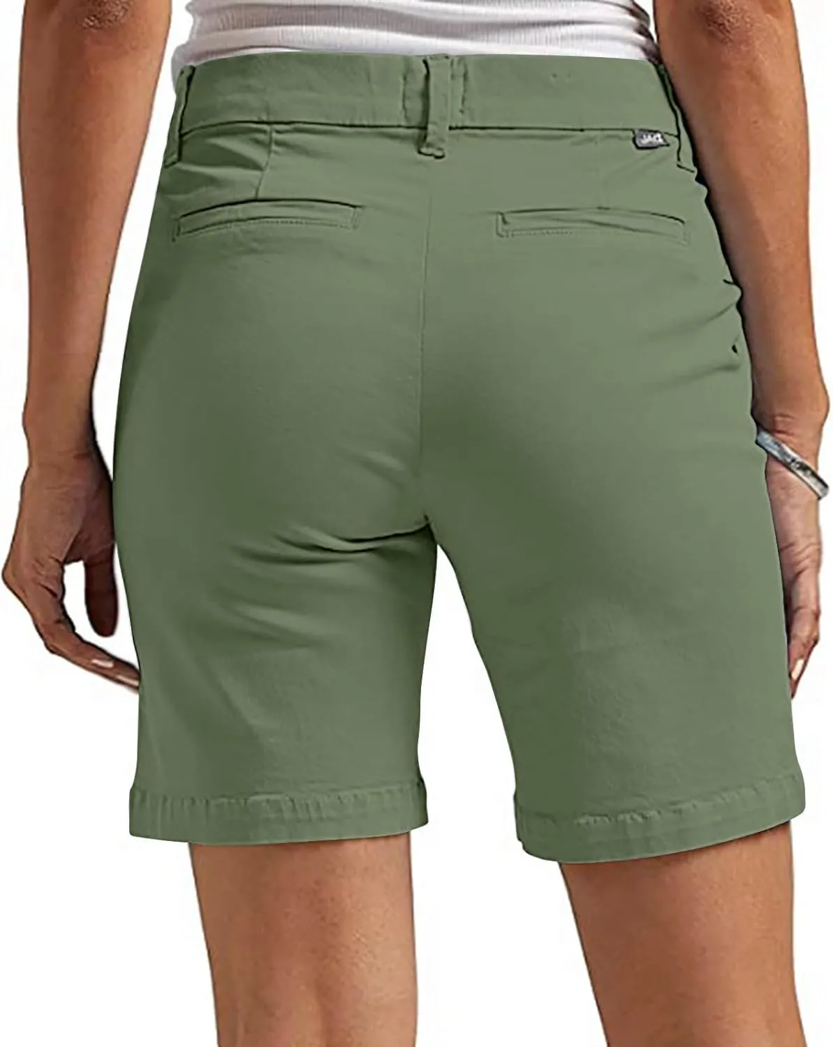 Bermuda Shorts for Women Casual High Waisted Chino Shorts Straight Leg Hiking Vacation Short with Pockets 2025