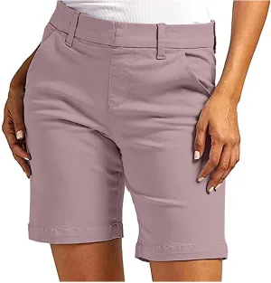 Bermuda Shorts for Women Casual High Waisted Chino Shorts Straight Leg Hiking Vacation Short with Pockets 2025