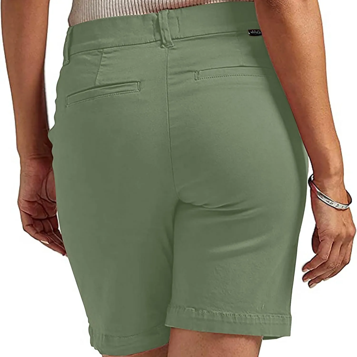 Bermuda Shorts for Women Casual High Waisted Chino Shorts Straight Leg Hiking Vacation Short with Pockets 2025