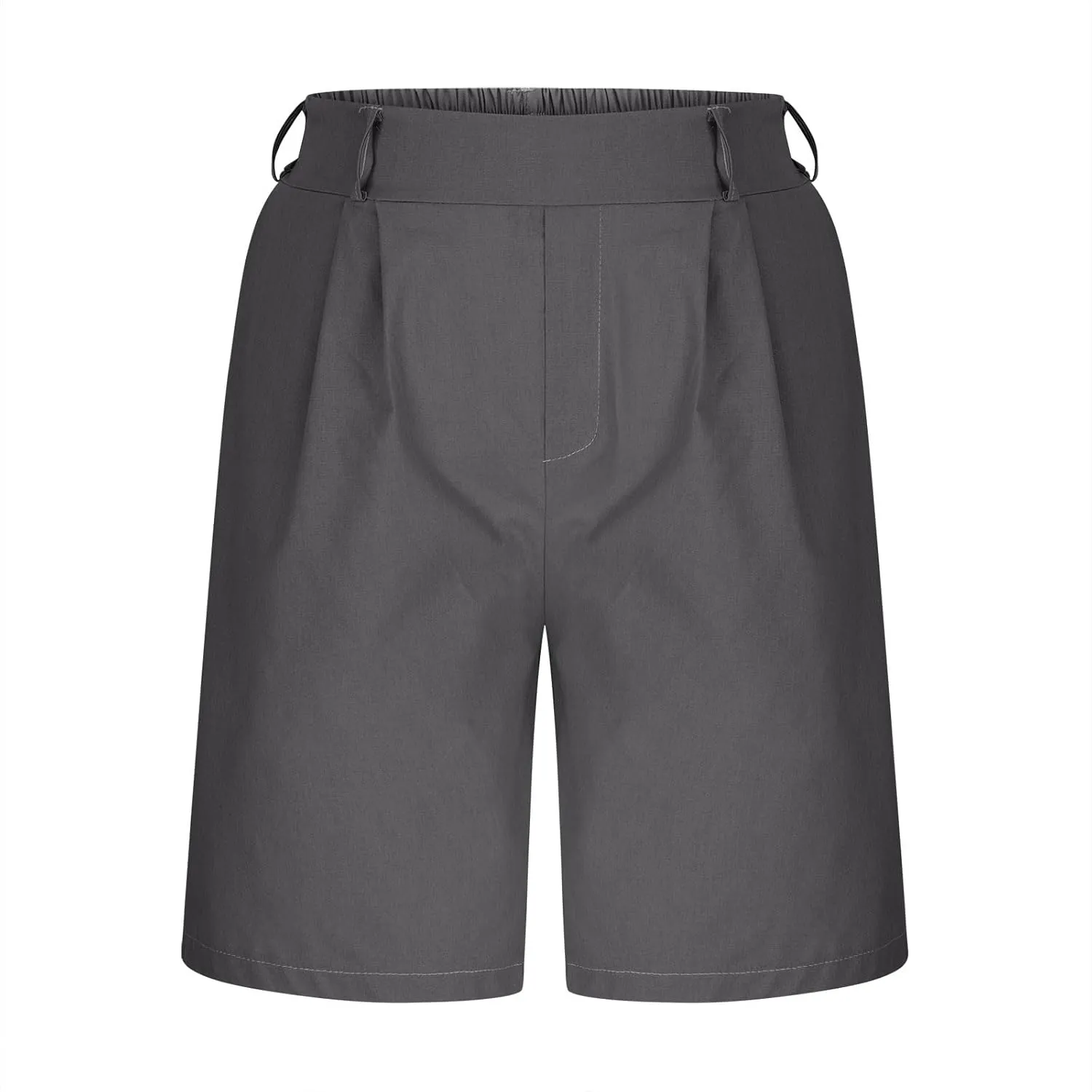 Bermuda Shorts for Women Cotton Linen Wide Leg High Waisted Dressy Casual Long Shorts with Pockets for Beach Vacation