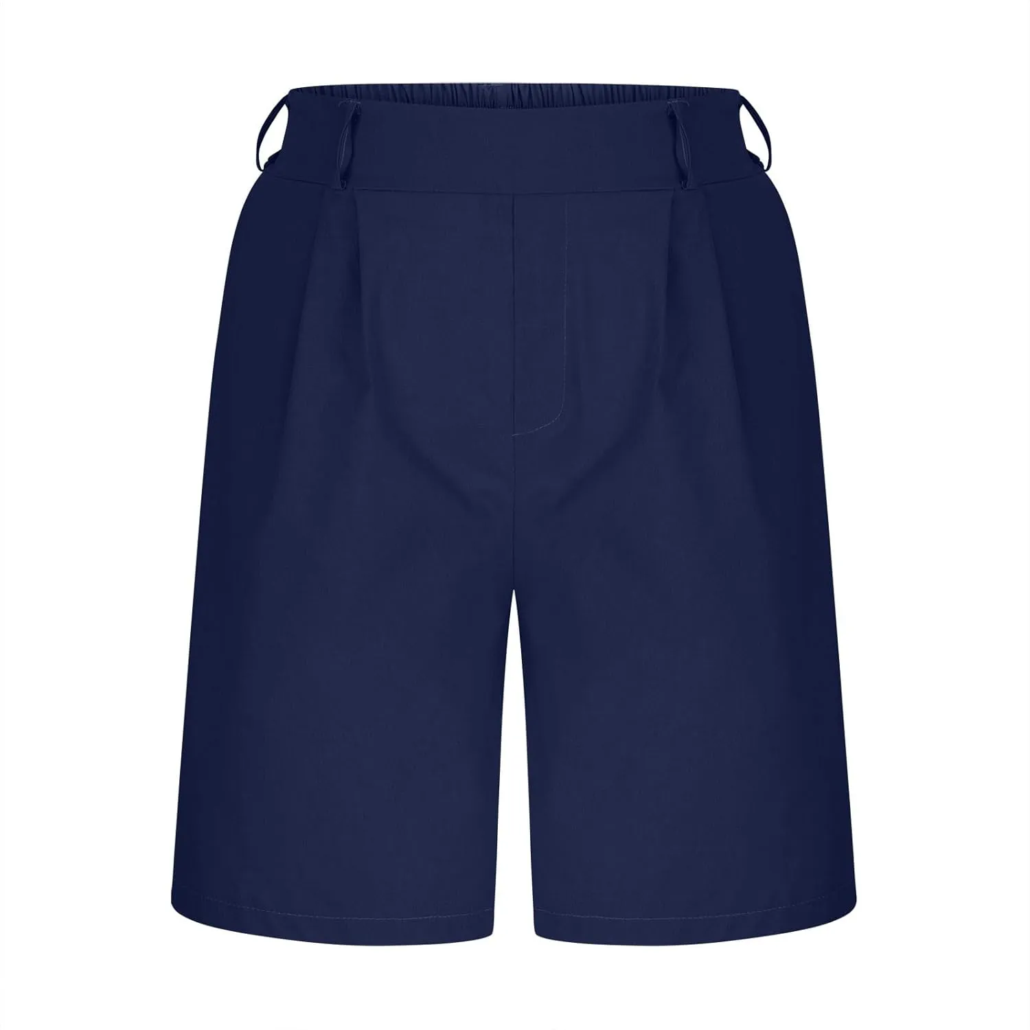 Bermuda Shorts for Women Cotton Linen Wide Leg High Waisted Dressy Casual Long Shorts with Pockets for Beach Vacation