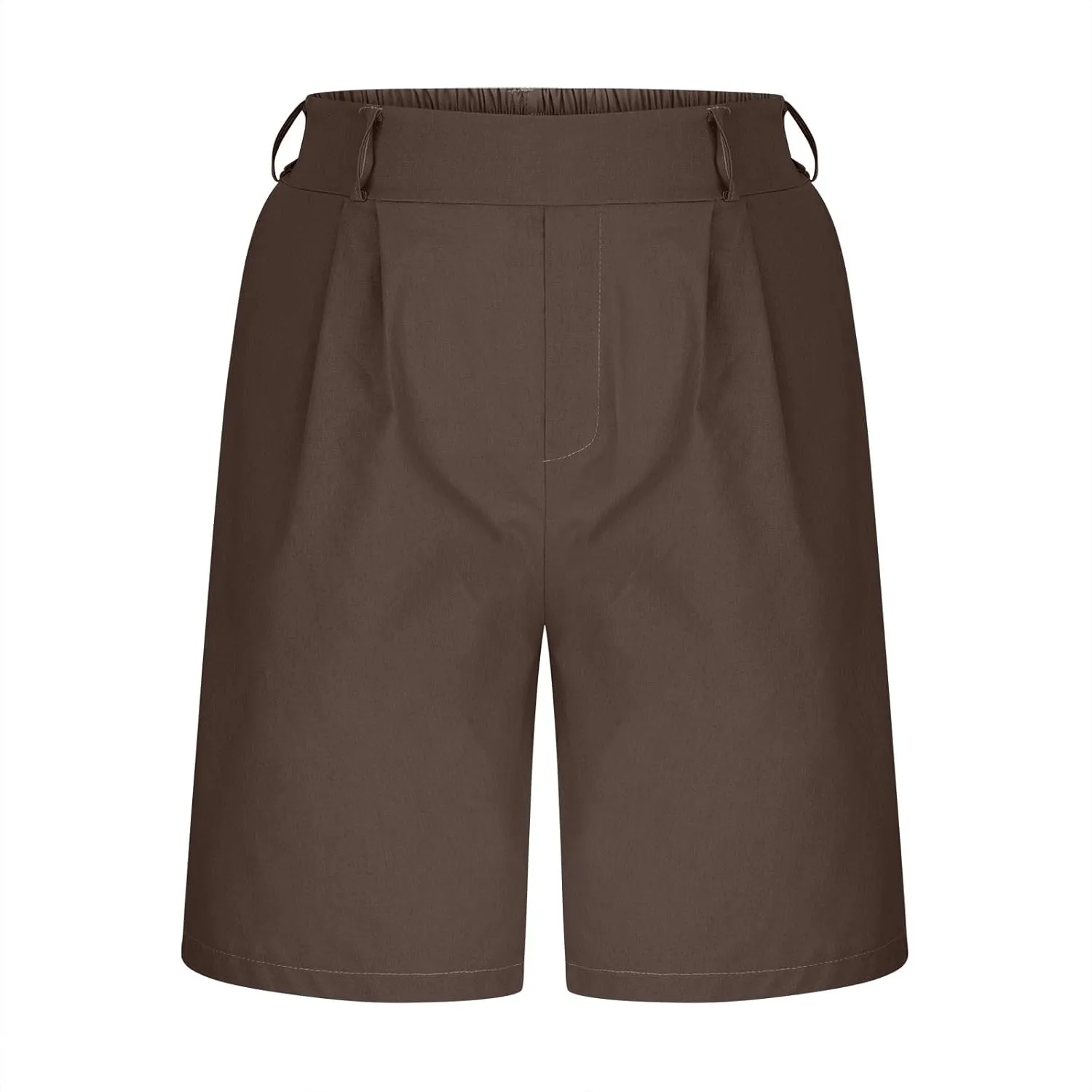 Bermuda Shorts for Women Cotton Linen Wide Leg High Waisted Dressy Casual Long Shorts with Pockets for Beach Vacation