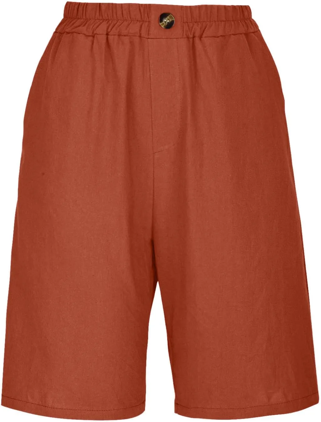 Bermuda Shorts for Women Knee Length Wide Leg Linen Shorts Casual Loose High Waisted Long Short with Pockets Summer