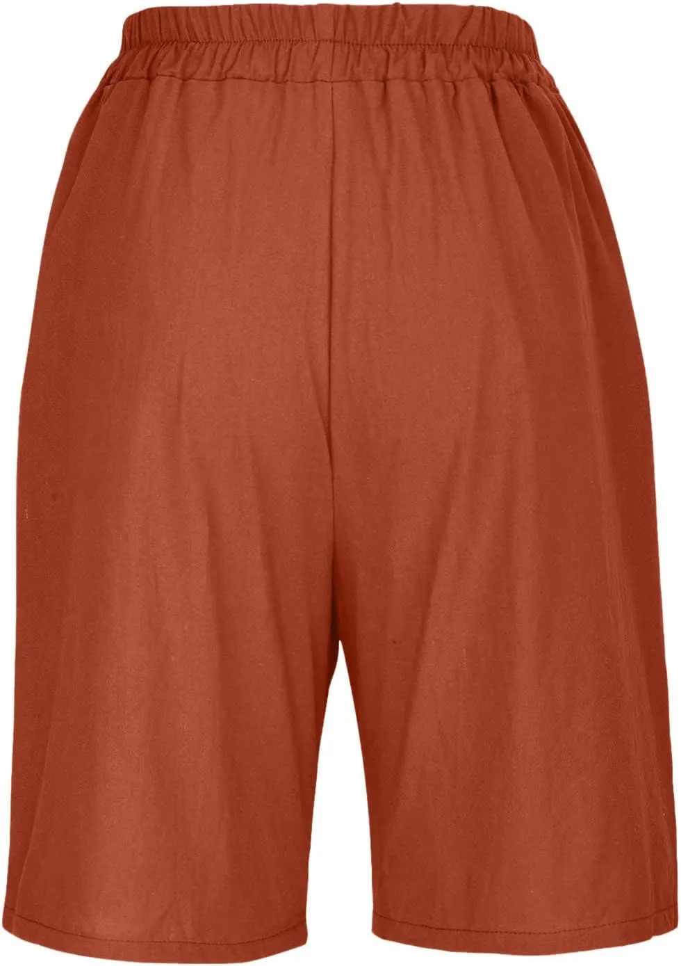 Bermuda Shorts for Women Knee Length Wide Leg Linen Shorts Casual Loose High Waisted Long Short with Pockets Summer