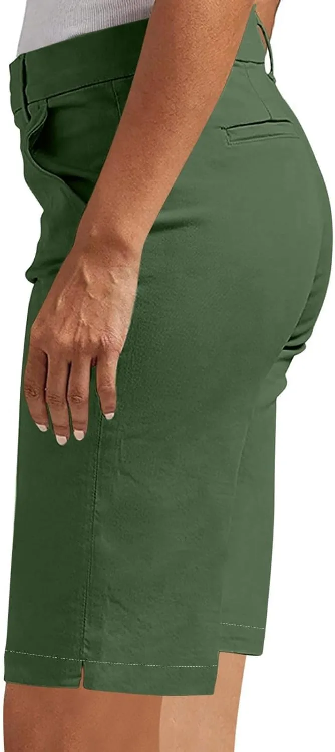 Bermuda Shorts for Women Summer Knee Length Lightweight Quick Dry Short Casual Hiking Straight Leg Pull On Short