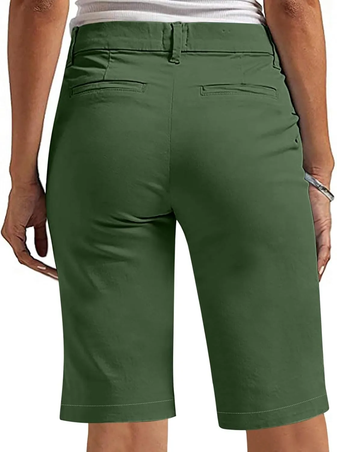 Bermuda Shorts for Women Summer Knee Length Lightweight Quick Dry Short Casual Hiking Straight Leg Pull On Short