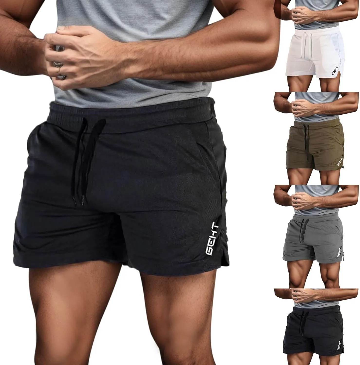 BIFUTON Men's Athletic Running Shorts 5 Inch Workout Gym Shorts for Men Quick Dry Active Sports Training Shorts with Pockets