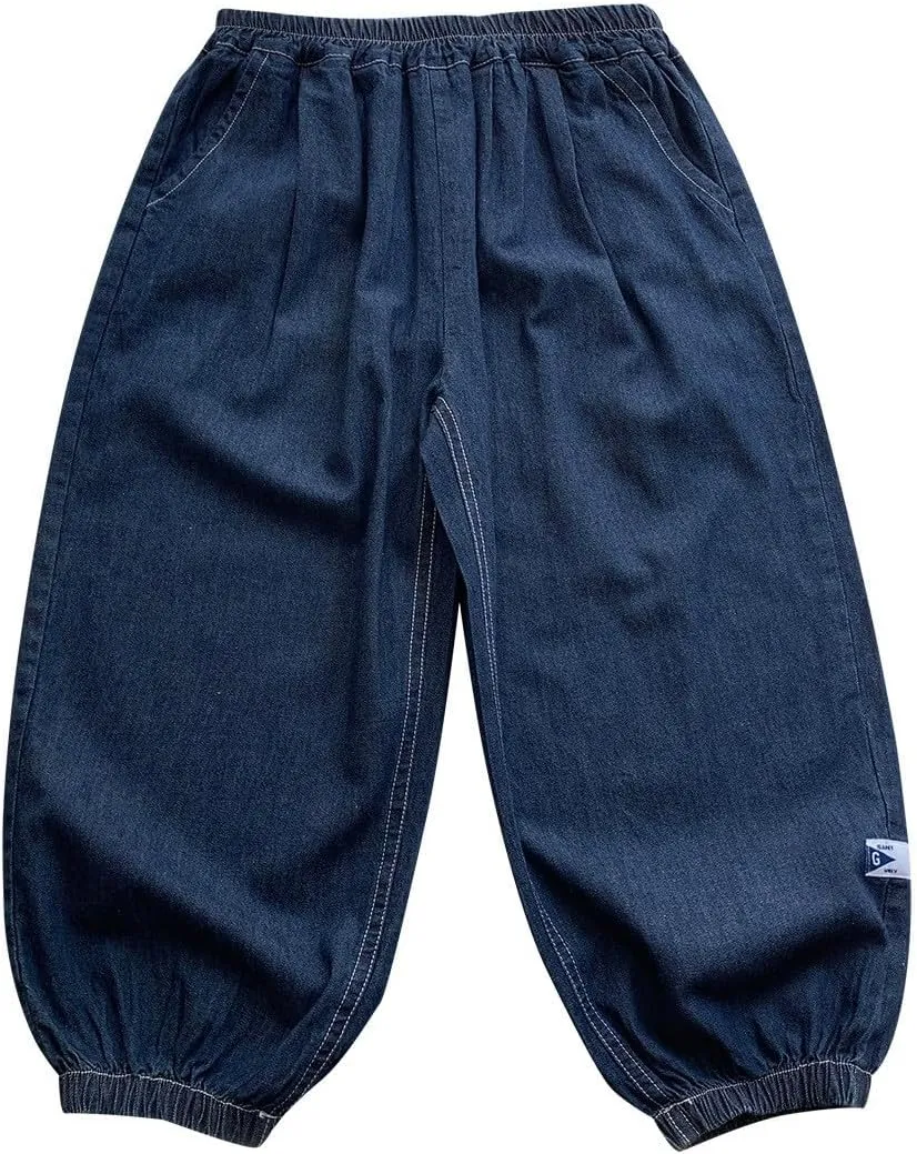 Boys Y2k Baggy Jeans Shorts Elastic High Waist Wide Leg Demin Shorts Hip Hop Loose Short Pants Streetwear Jeans Short