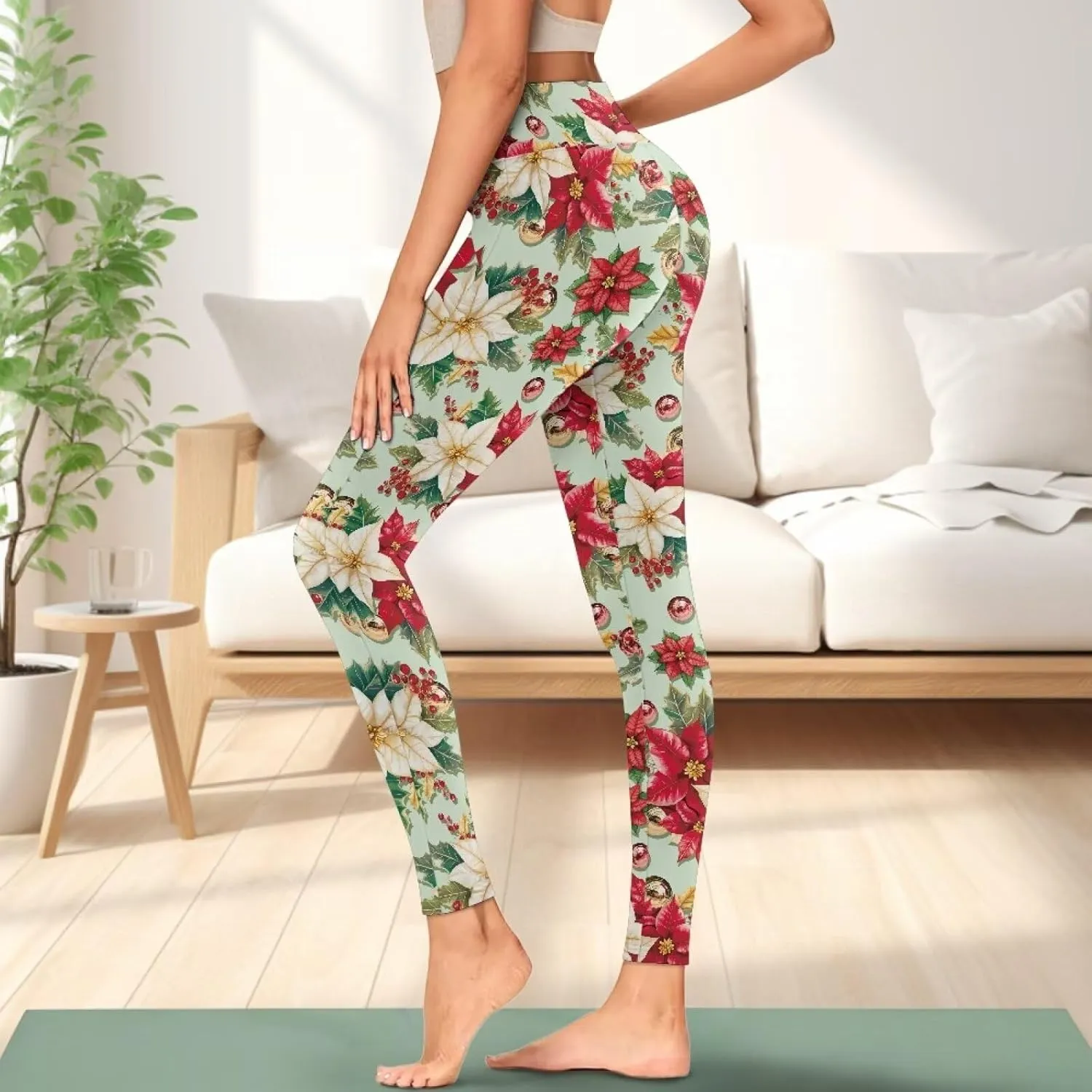 Buybai Women High Waisted Yoga Pants with Pockets Compression Pants Fitness Gym Running Leggings
