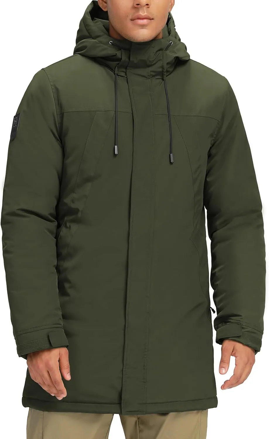 CAMELSPORTS Mens Winter Coats Long Warm Jacket with Hood Casual Quilted Puffer Parka Windproof Jackets