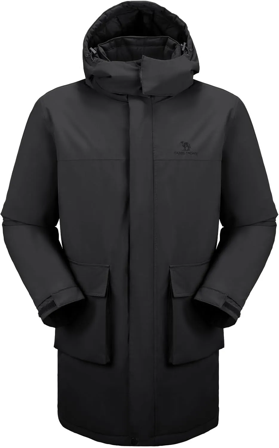 CAMELSPORTS Mens Winter Coats Long Warm Jacket with Hood Casual Quilted Puffer Parka Windproof Jackets