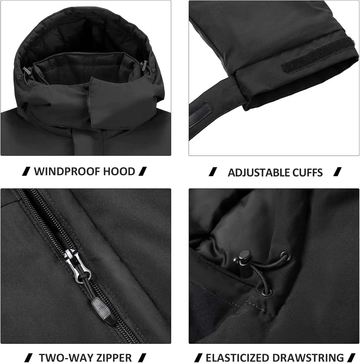 CAMELSPORTS Mens Winter Coats Long Warm Jacket with Hood Casual Quilted Puffer Parka Windproof Jackets