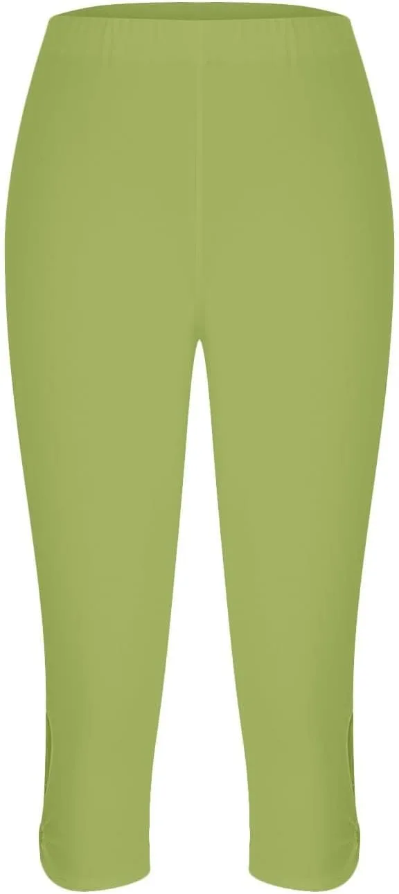 Capri Leggings for Women Tummy Control High Waisted Yoga Pants Solid Leggings Summer Workout Pants