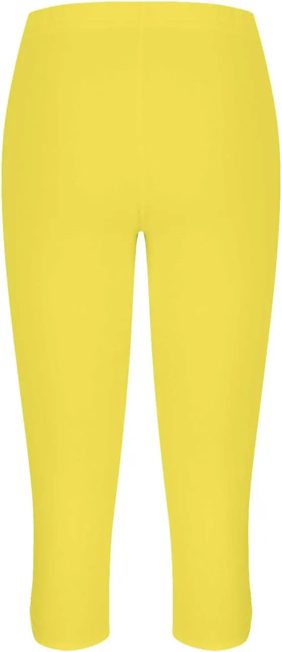 Capri Leggings for Women Tummy Control High Waisted Yoga Pants Solid Leggings Summer Workout Pants