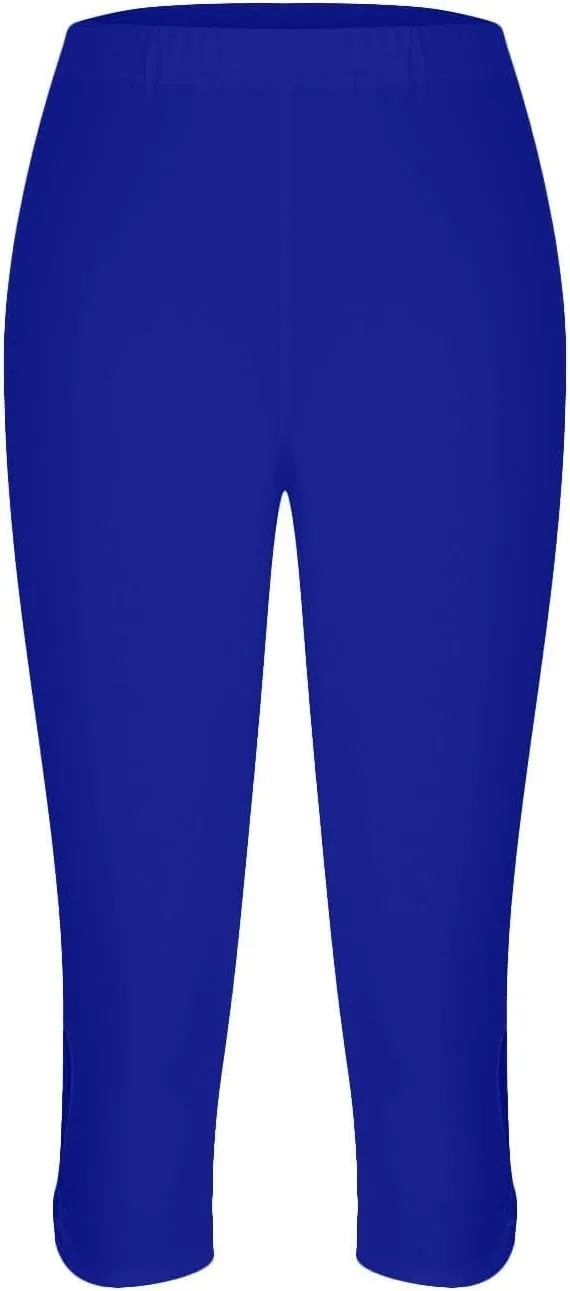 Capri Leggings for Women Tummy Control High Waisted Yoga Pants Solid Leggings Summer Workout Pants