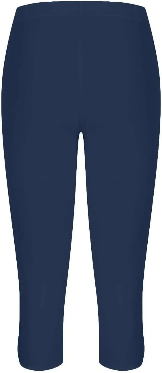 Capri Leggings for Women Tummy Control High Waisted Yoga Pants Solid Leggings Summer Workout Pants