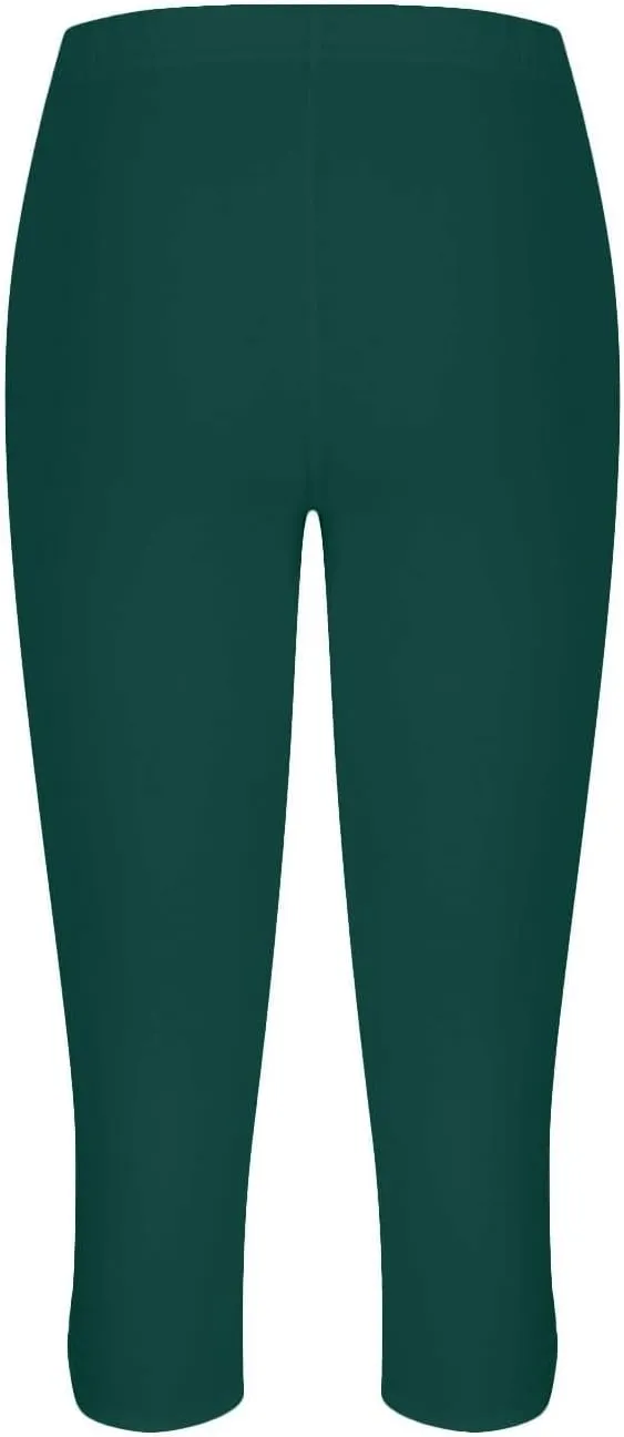 Capri Leggings for Women Tummy Control High Waisted Yoga Pants Solid Leggings Summer Workout Pants