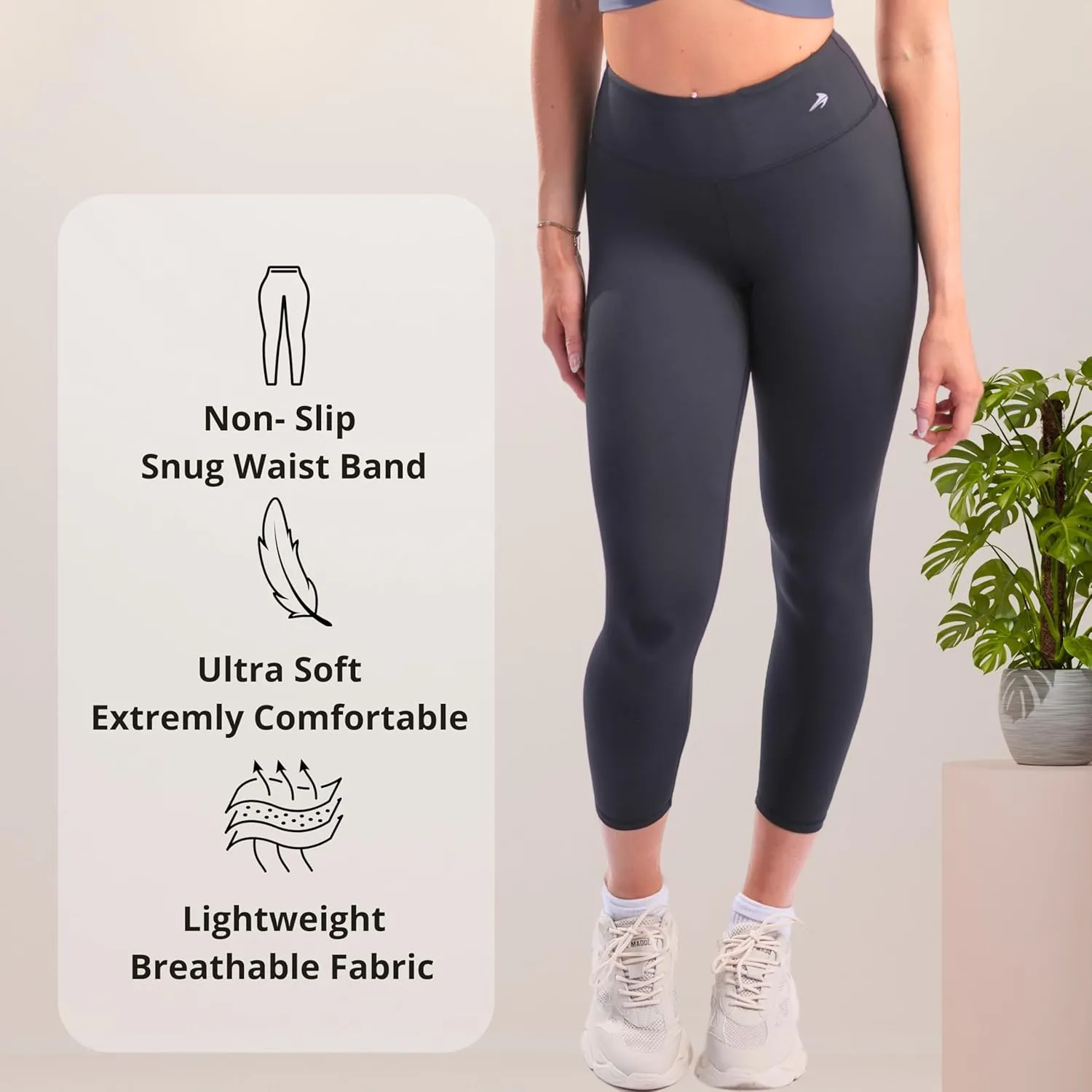 CompressionZ Women's Compression Leggings High Waisted Performance Tummy Control Gym, Pilates, Travel, Yoga, Workout Pants