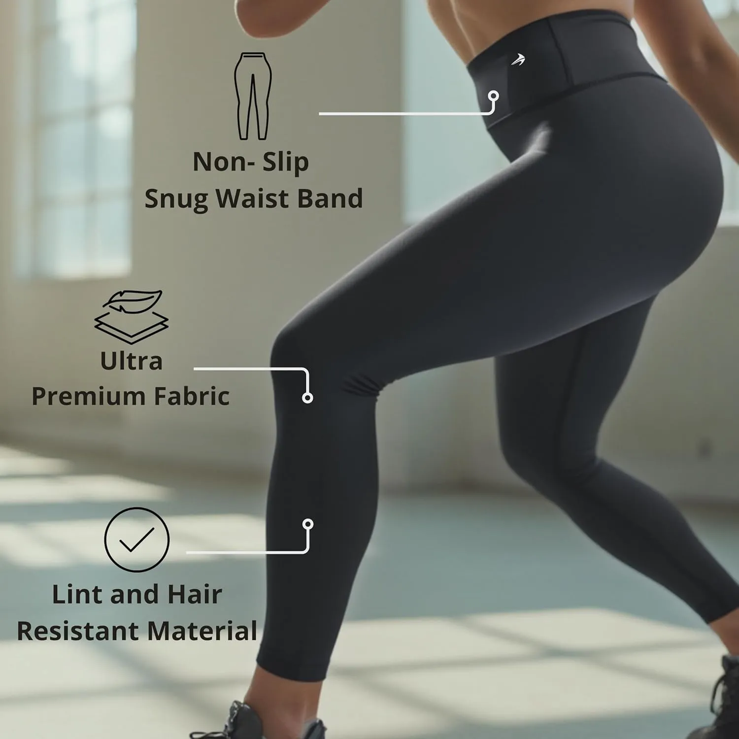 CompressionZ Women's Compression Leggings High Waisted Performance Tummy Control Gym, Pilates, Travel, Yoga, Workout Pants