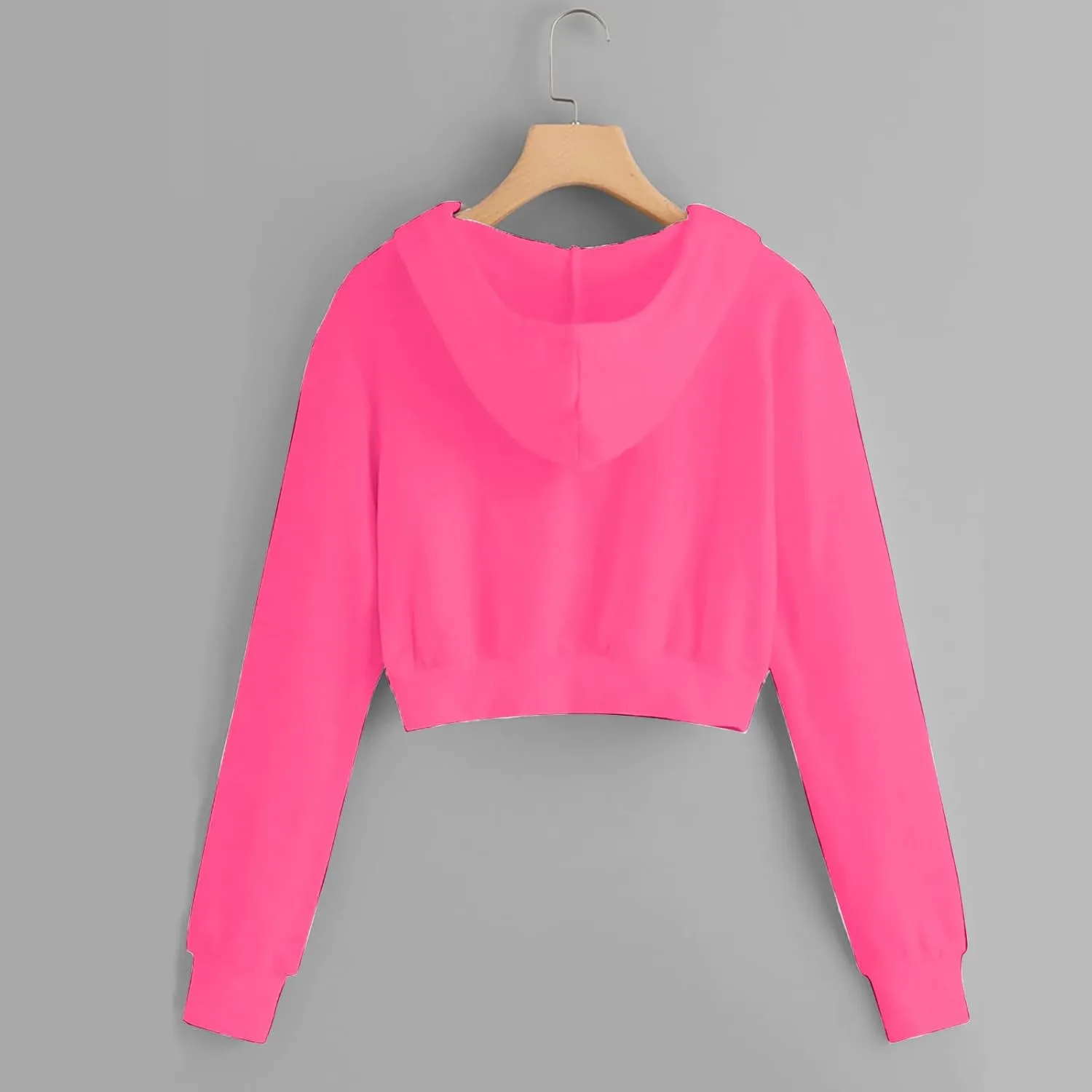 Cropped Hoodie Women Zip Up Hooded Sweatshirt 2023 Fashion Fall Crop Jackets Casual Cute Long Sleeve Crop Tops