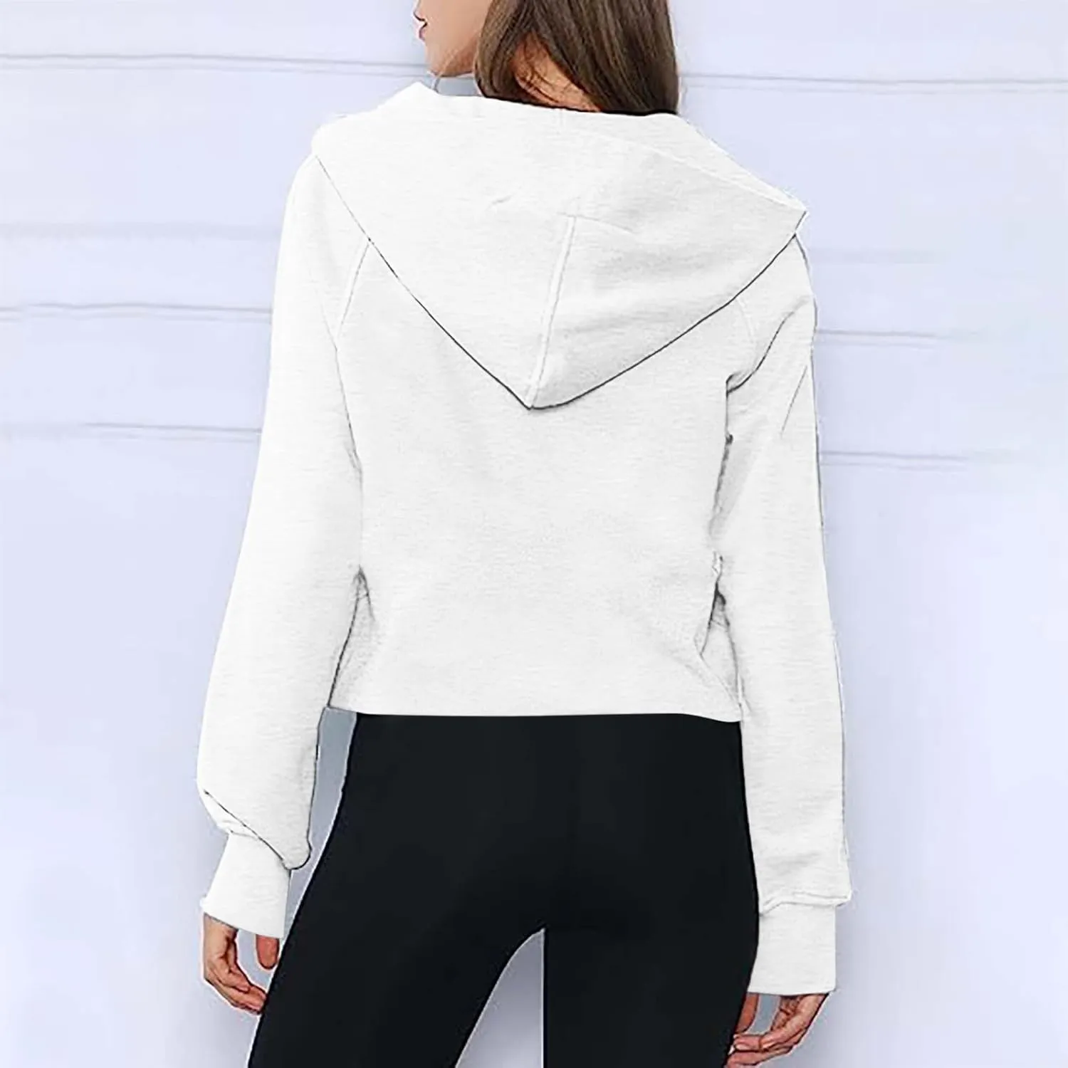 Dademeo Womens Cropped Hoodies Fleece Quarter Zip up Pullover Sweatshirts Winter Clothes 2023 Outfits Fashion Shirts Coat