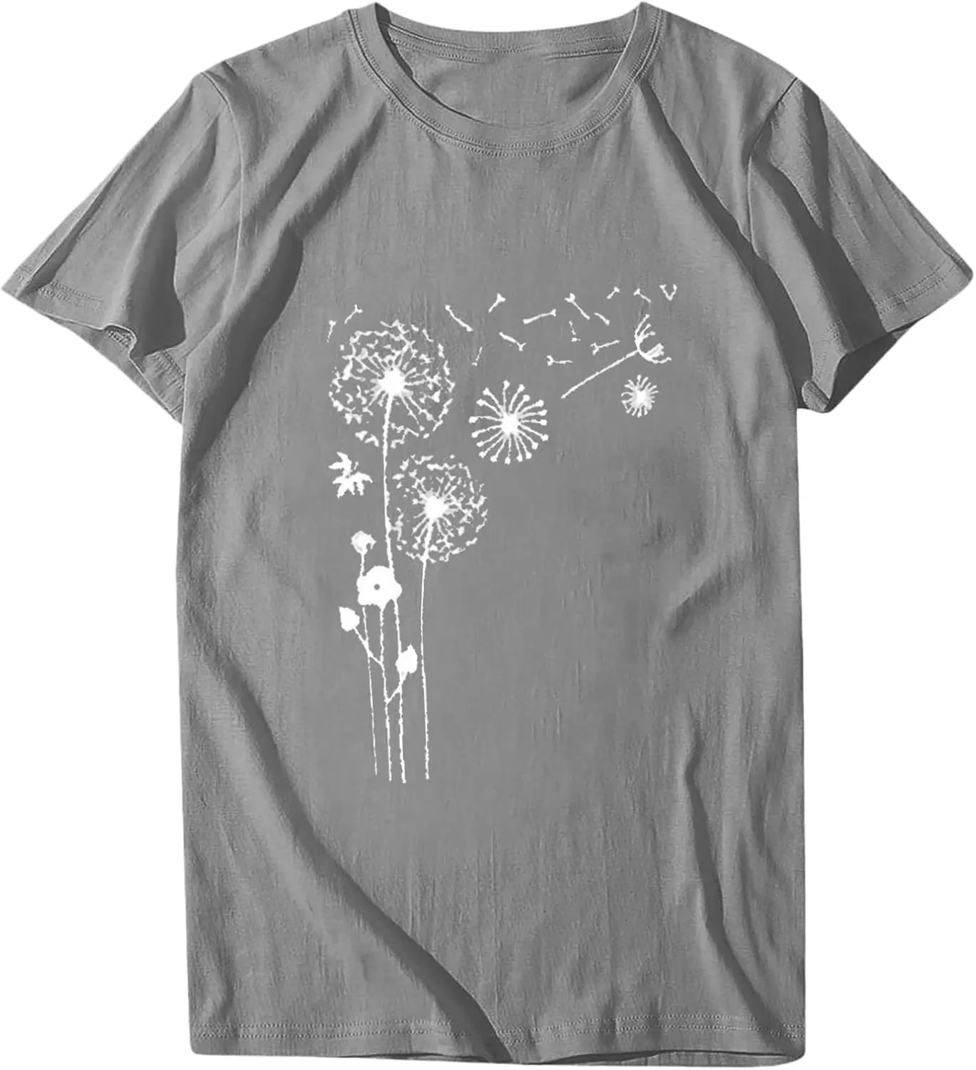 Dandelion Graphic Tees for Women Cute Dandelion Tee Shirts Casual Crew Neck T Shirts 2024 Summer Basic Top Blouse