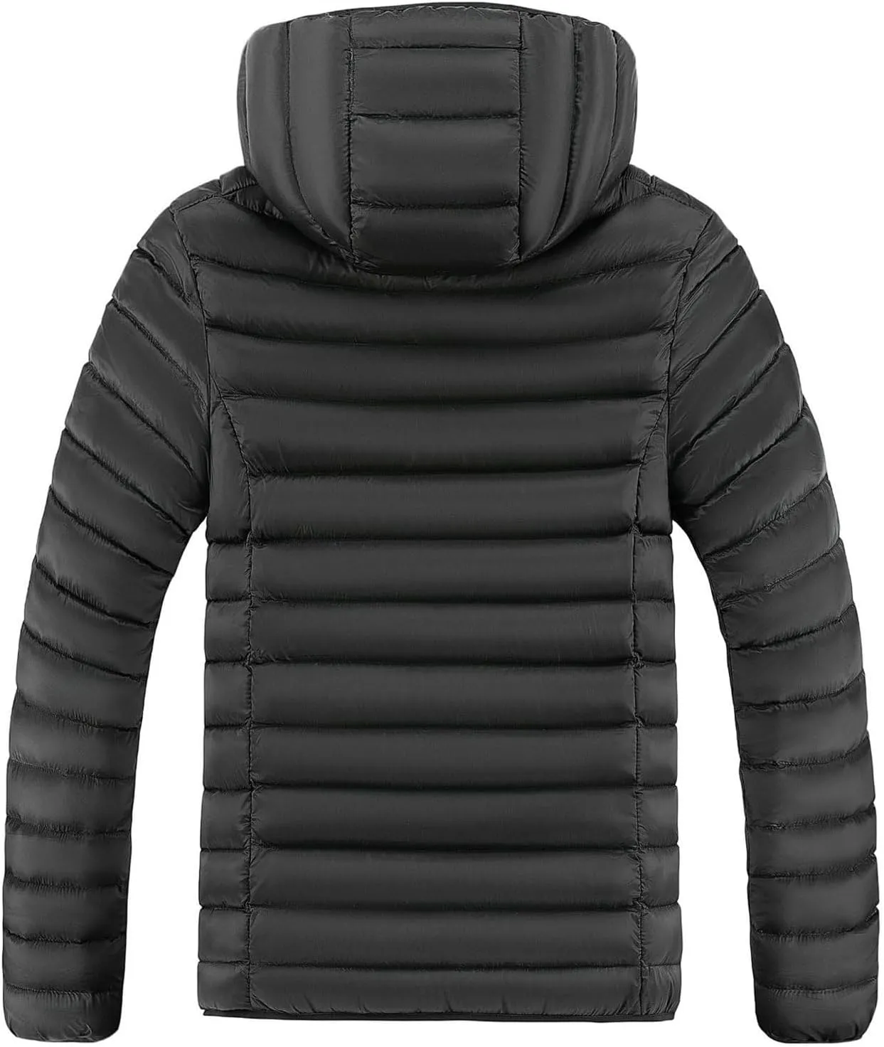 DGHM-JLMY Men's Lightweight Winter Slim Fit Hood Down Jacket Full Zip Puffer Quilted Hooded Pocket Zip Warm Thicken Coat Hood