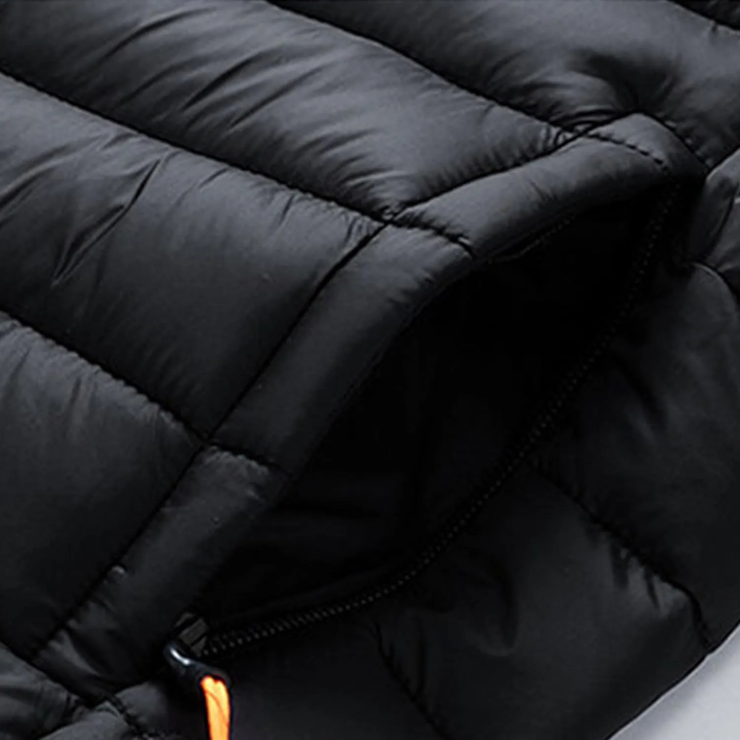 DGHM-JLMY Men's Lightweight Winter Slim Fit Hood Down Jacket Full Zip Puffer Quilted Hooded Pocket Zip Warm Thicken Coat Hood