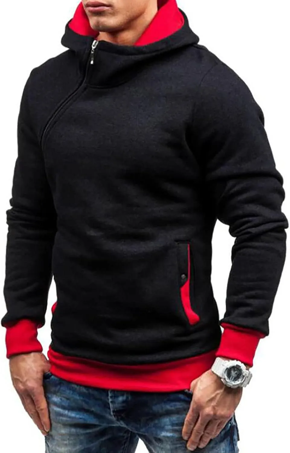 Dudubaby Fleece Hoodies For Men Men'S Casual Camouflage Sports Sweatshirt Long Sleeve Zipper Hooded Jacket Coat